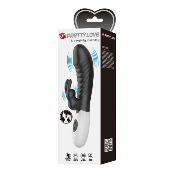 Pretty Love - Naughty Bunny Powerful Vibrating Massager Wand (Battery - Black) Pretty Love - Naughty Bunny Powerful Vibrating Massager Wand (Battery - Black)